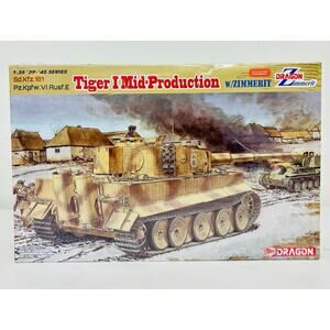 Dragon Tiger I Mid Production w/ Zimmerit 1:35 Plastic Model Kit 6700 New Sealed